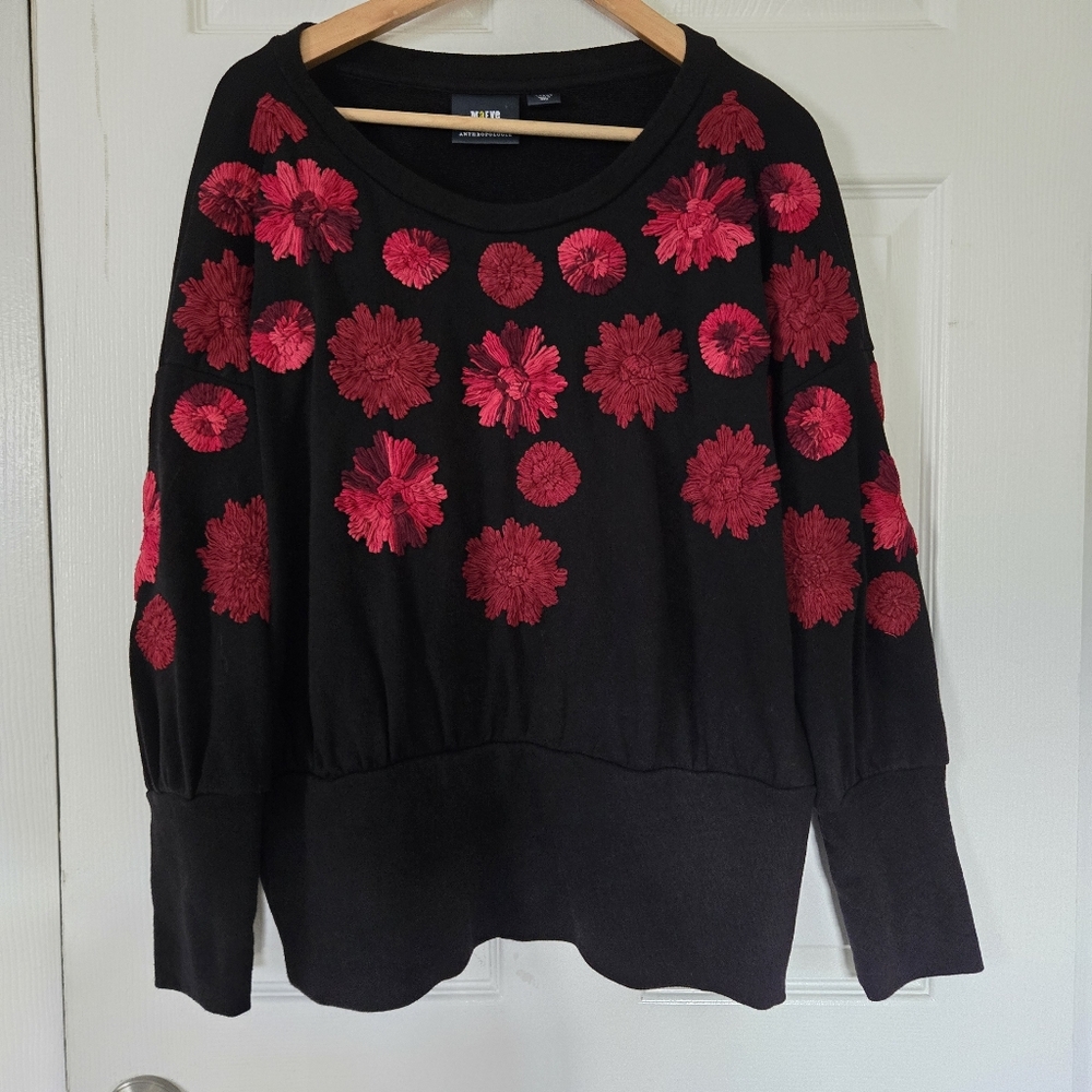 Maeve Floral Embroidered Sweatshirt